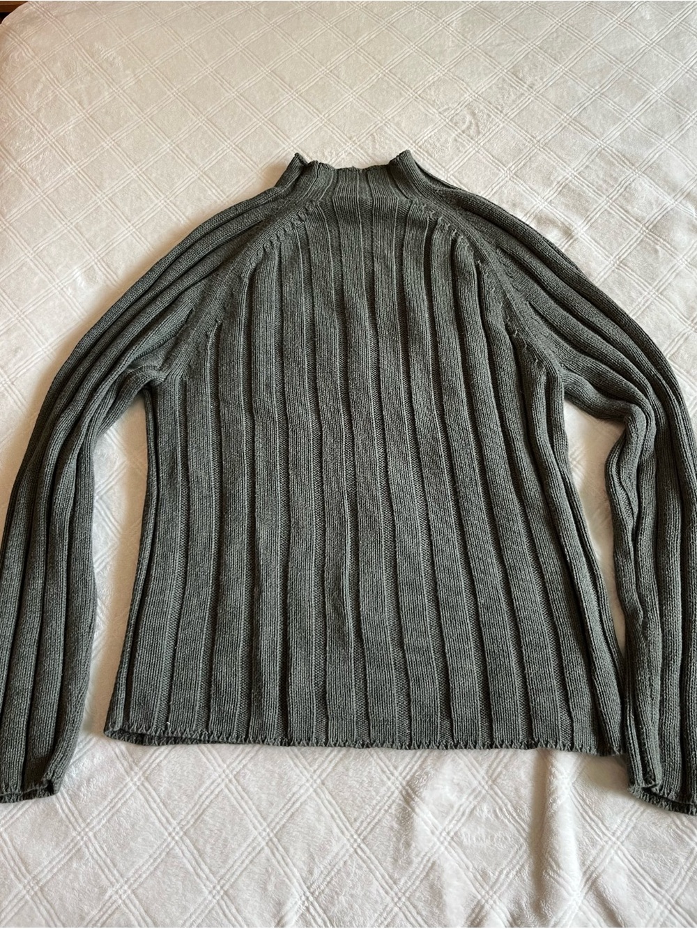 Banana Republic Olive Ribbed Mock Neck Sweater